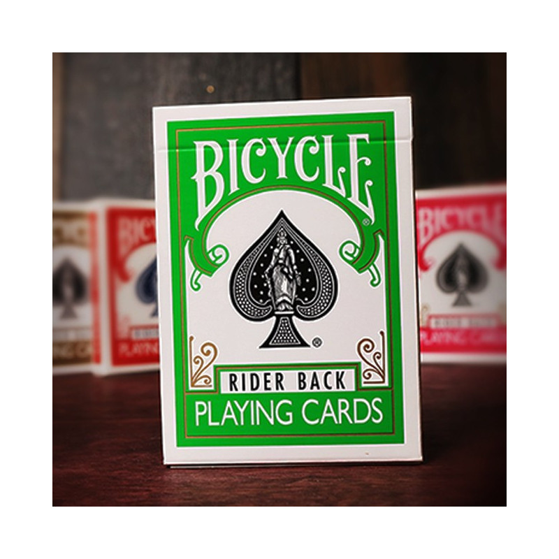 Bicycle carte jeu vert claire, dos vert clair pour routines de cartes