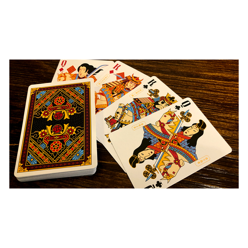 Faces de cartes illustrées avec des guerriers Musha