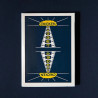 Vintage Chicken Nugget - navy, dos de cartes au style vintage