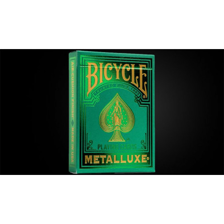 Bicycle Metalluxe Green Playing Cards by US Playing Card Co., finition verte