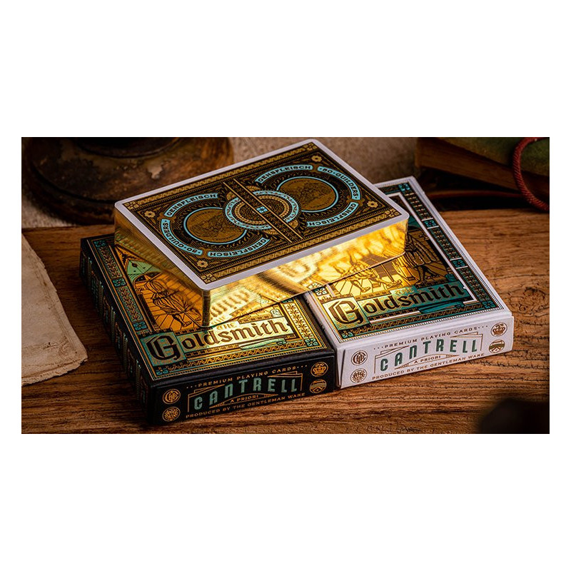 Dos de cartes Goldsmith aux motifs or complexes
