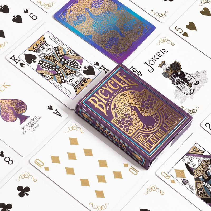 Design plumes de paon pour jeu de cartes Bicycle