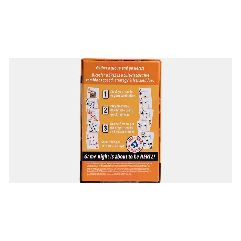 Contenu du set Nertz : cartes multicolores et règles