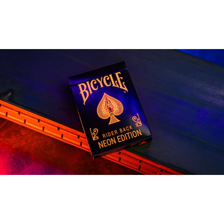 Bicycle Neon Solar-Orange Rider Back Playing Cards, orange fluo vibrant