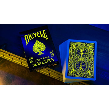 Bicycle Neon Rider Back Yellow-Starburst Deck Playing Cards, jaune électrique