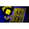 Bicycle Neon Rider Back Yellow-Starburst Deck Playing Cards, faces contrastées