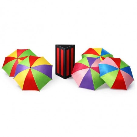 Parasol Production, apparition de parapluies colorés pour magie de scène