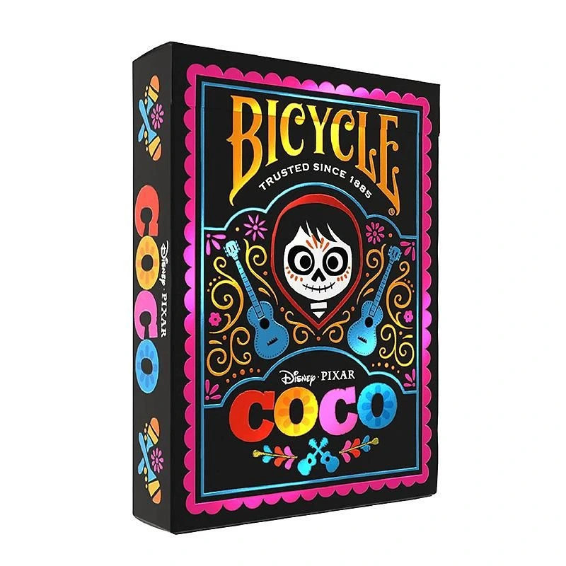 Étui holographique des cartes Bicycle Disney Coco avec reflets brillants