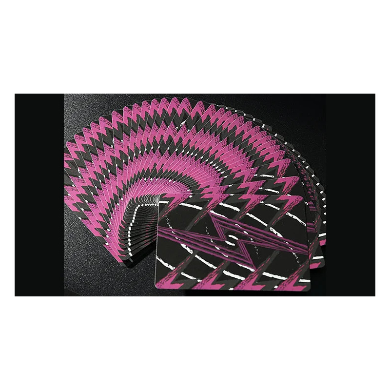 Éventail de cartes à jouer bicycle Bolt Series montrant le design abstrait artistique.