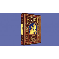 Jeu de cartes Bicycle Disney La Belle et la Bête étui doré or fin.