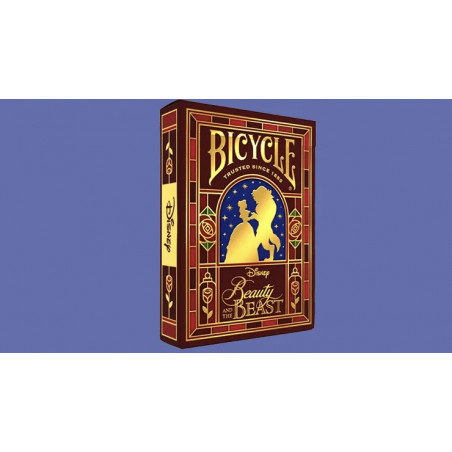 Bicycle Disney La Belle et la Bête, jeu de cartes avec étui doré
