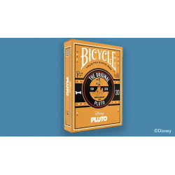 Jeu de cartes Bicycle Disney Pluto avec étui embossé et vernis sélectif.