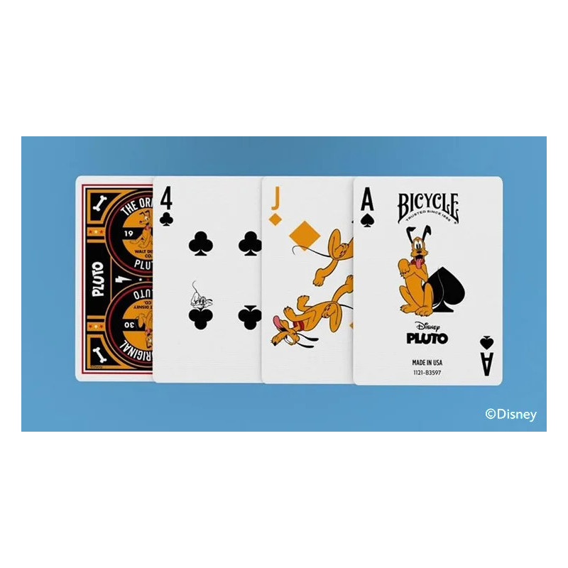 Cartes de collection Bicycle Pluto pour la magie et les collectionneurs Disney.