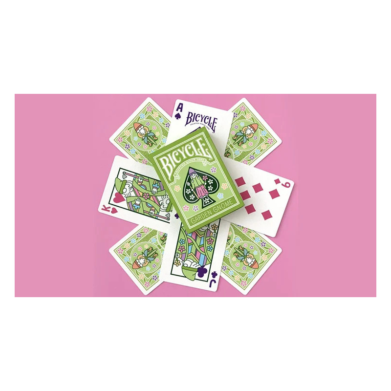 Étui du jeu Bicycle Garden Gnome, fabriqué aux USA pour collectionneurs.