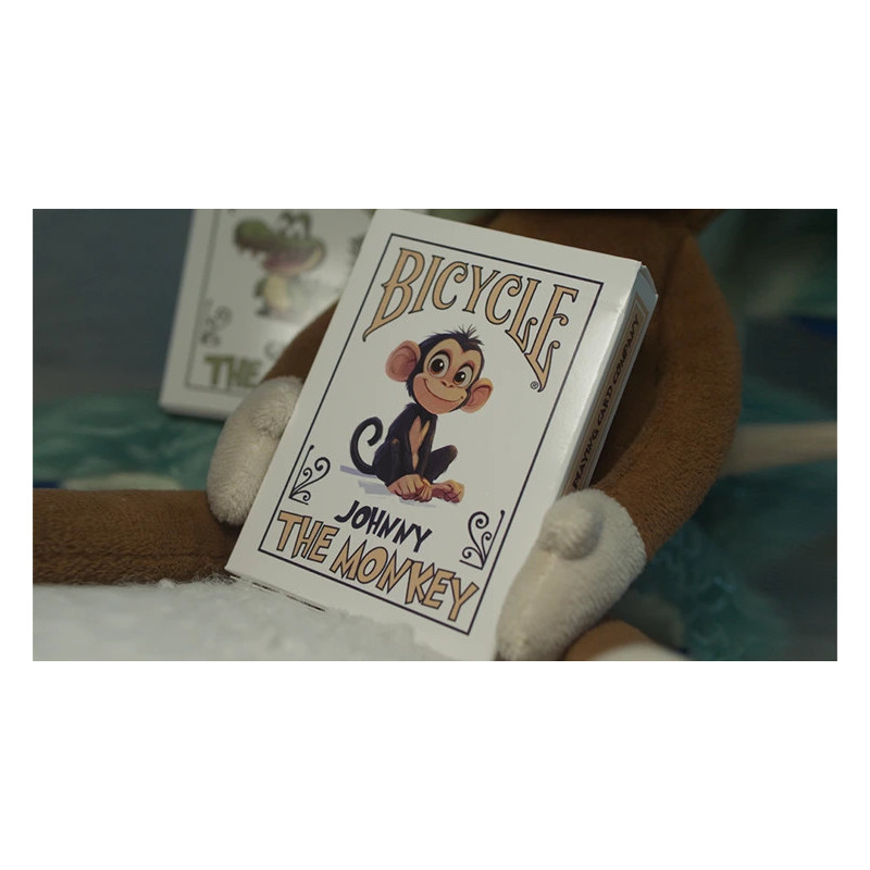 Jeu de cartes Johnny the Monkey avec la mascotte singe sur l'étui.