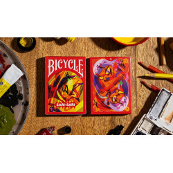 Coffret de cartes Bicycle Sari-Sari Colors Code Red illustré par 55 artistes.