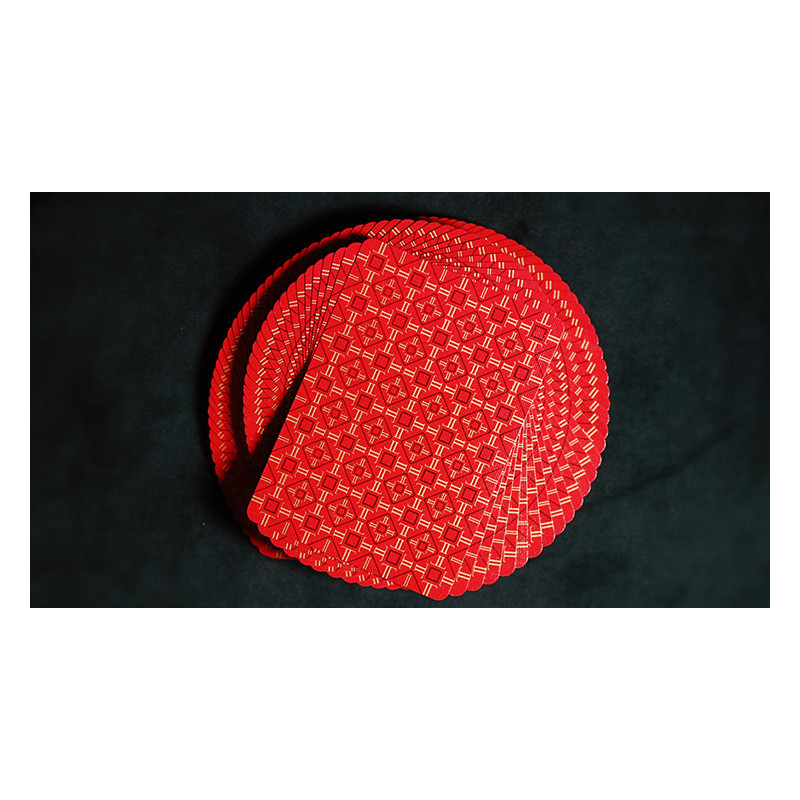 Dos de cartes rouge et or sans bordure (borderless) par Laura London.