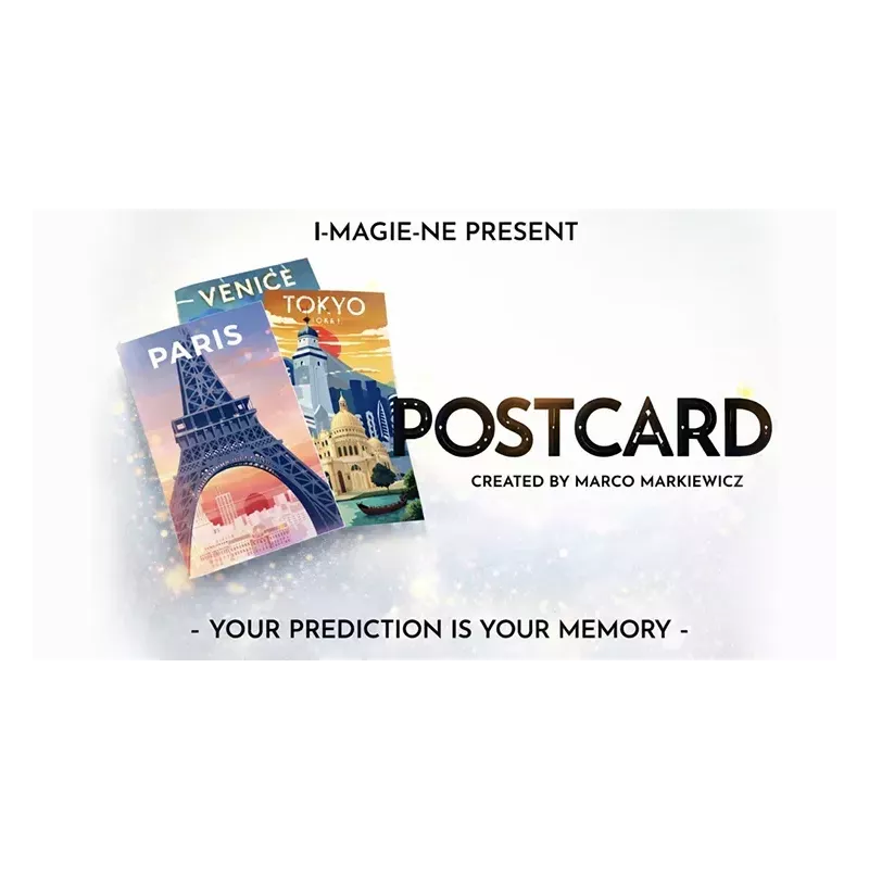 Postcard by Marco Markiewicz, visuel du tour de mentalisme avec cartes postales