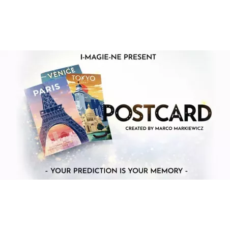 Postcard by Marco Markiewicz, visuel du tour de mentalisme avec cartes postales