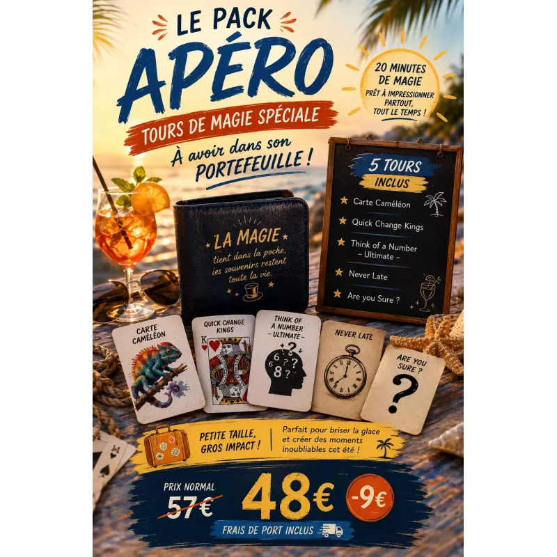 Pack Apéro Magique – 5 tours de magie à garder dans son portefeuille