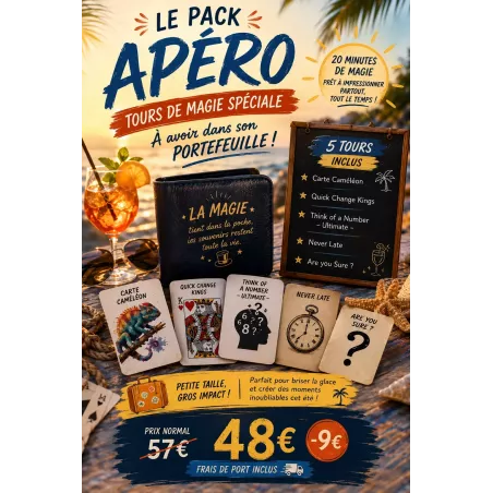 Pack Apéro Magique – 5 tours de magie à garder dans son portefeuille