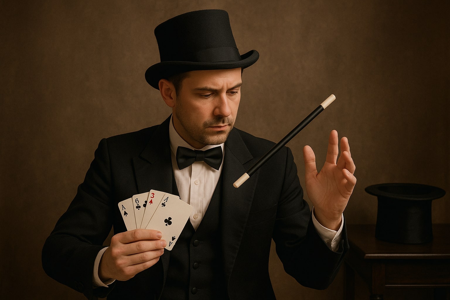 magicien qui s'entraine 