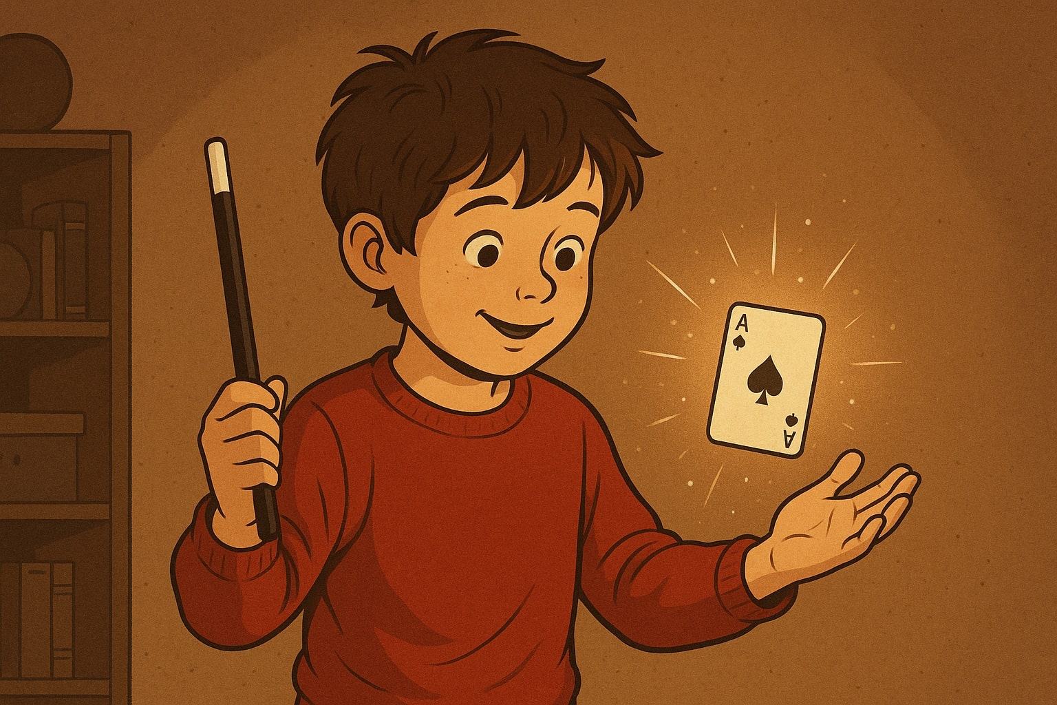 image d'un enfant avec une baguette magique
