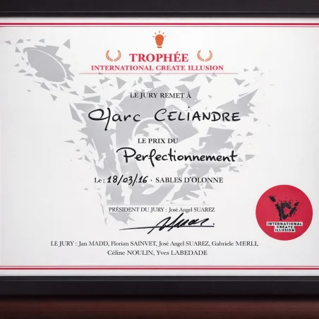 Marc Céliandre, prix de perfectionnement au concours international de création d’illusions